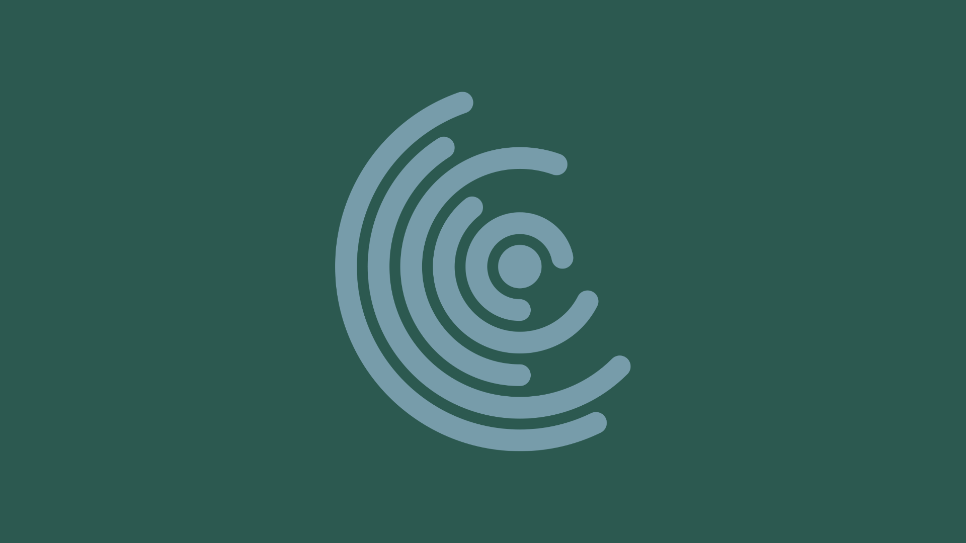 DFF's logo i lys grøn på en mørkegrøn baggrund
