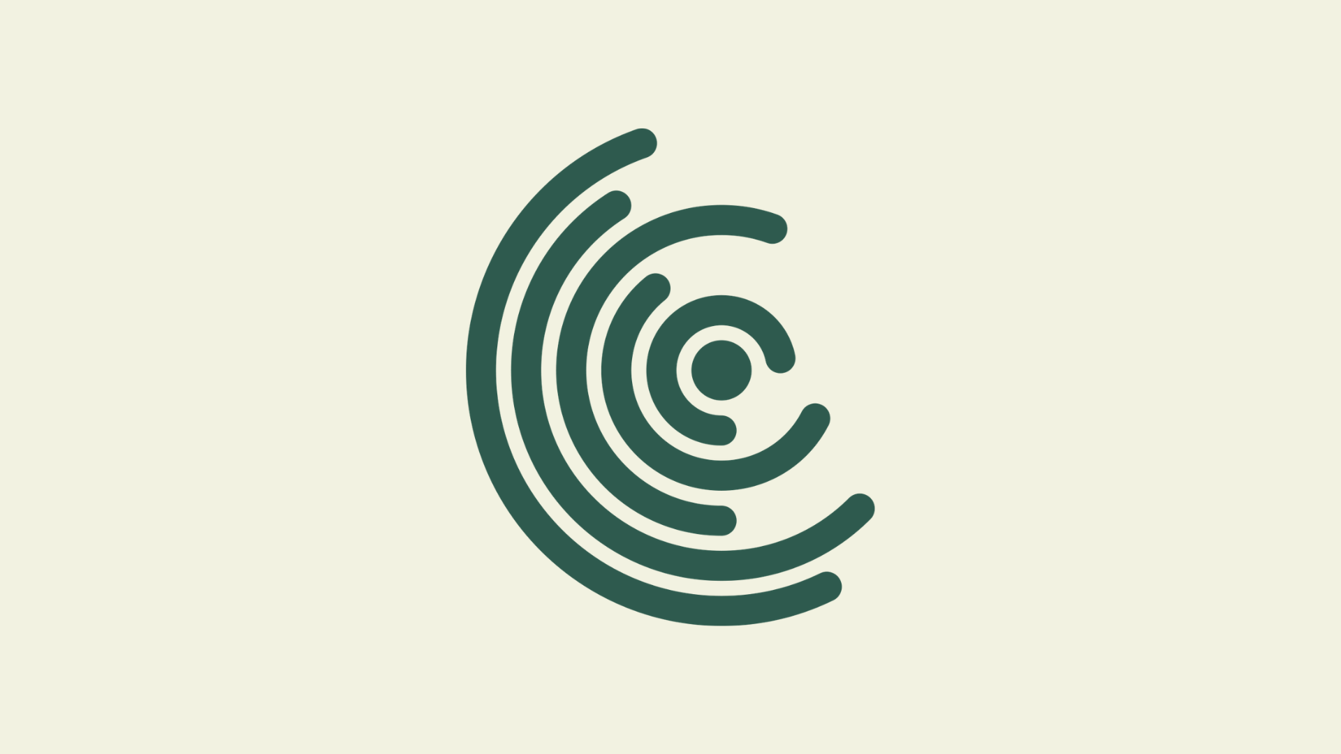 DFF's logo i mørkegrøn på en beige baggrund