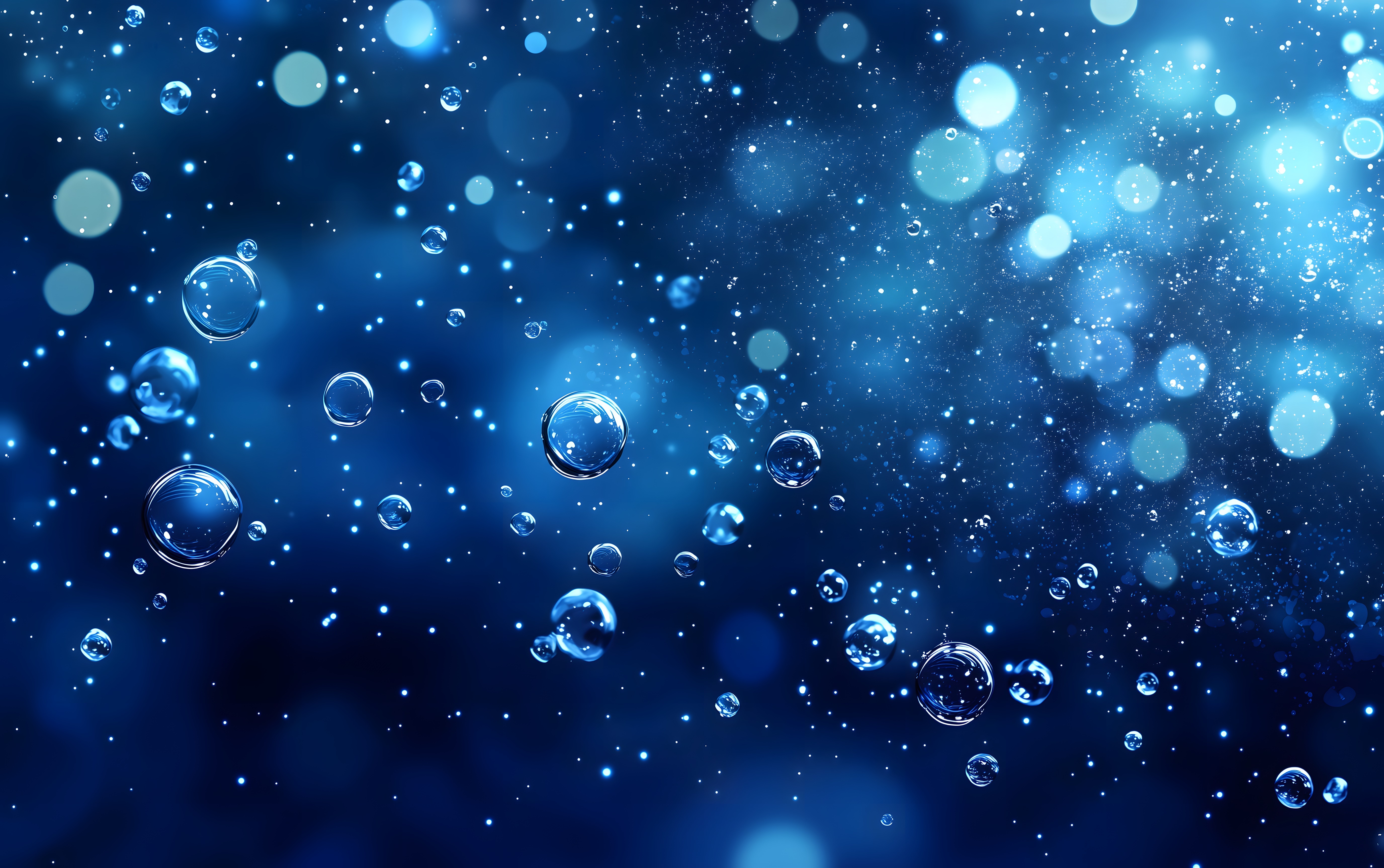 Bobles on a blue background