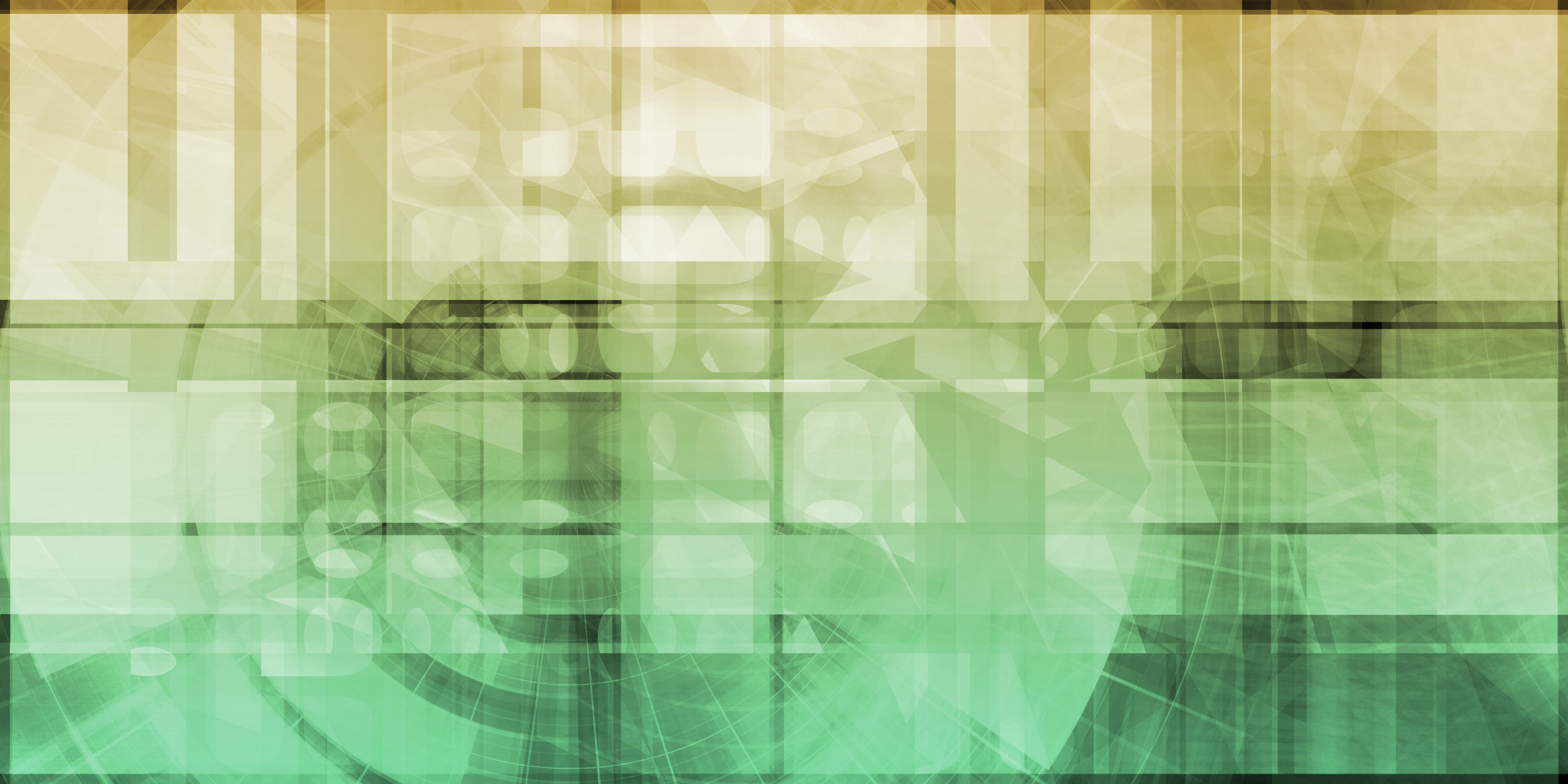 Uklart billede i grønne og gule farver af noget teknik som er forvredet og trukket fra hinanden, så man ikke kan se hvad det egentlig er.